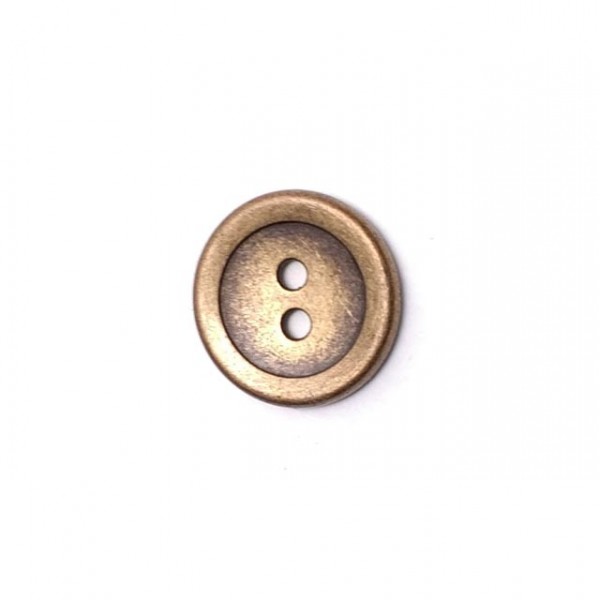 Punched metal button with two holes 17 mm size 28 E 1776