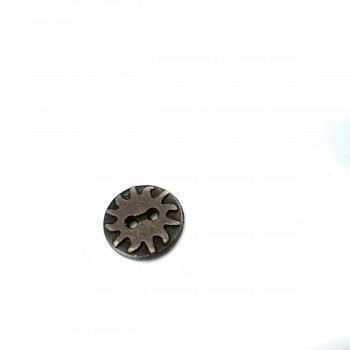 13 mm - 21 length Sun Patterned 2-Hole Post Button E 296