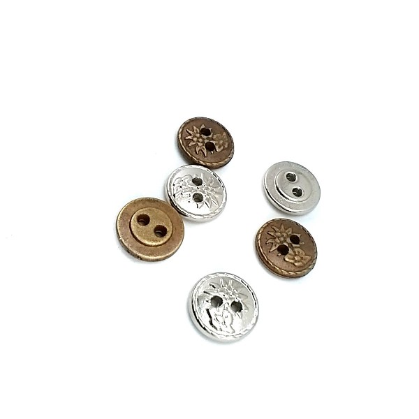 13 mm - 21 size Two Perforated Metal Button with Logo E 301