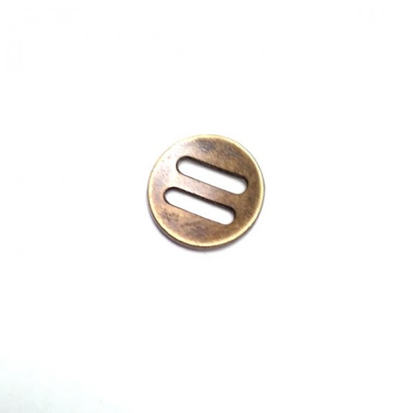 Metal button with two holes 18 mm - 30 Lignes E 356