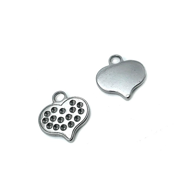 22 mm x 23 mm With & Without Stone & Enamel Heart Shaped Zipper Puller E 264