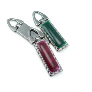 37 mm x 8 mm Zipper handles with enamel stone E 527