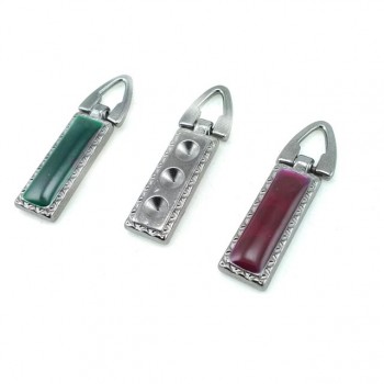 37 mm x 8 mm Zipper handles with enamel stone E 527