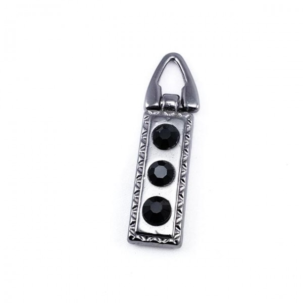 Zipper handles with enamel stone 37 mm x 8 mm E 527