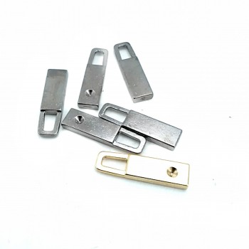 29 mm x 8 mm Zipper Puller Glass Stone & Enamel Perforated  E 63