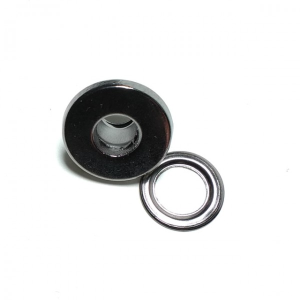 Button shape eyelet zinc alloy metal production diameter 15 mm E 1699