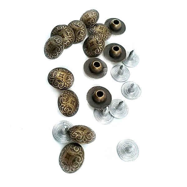 Patterned zamak rivet - rivet 10.3 mm 16 size E 248