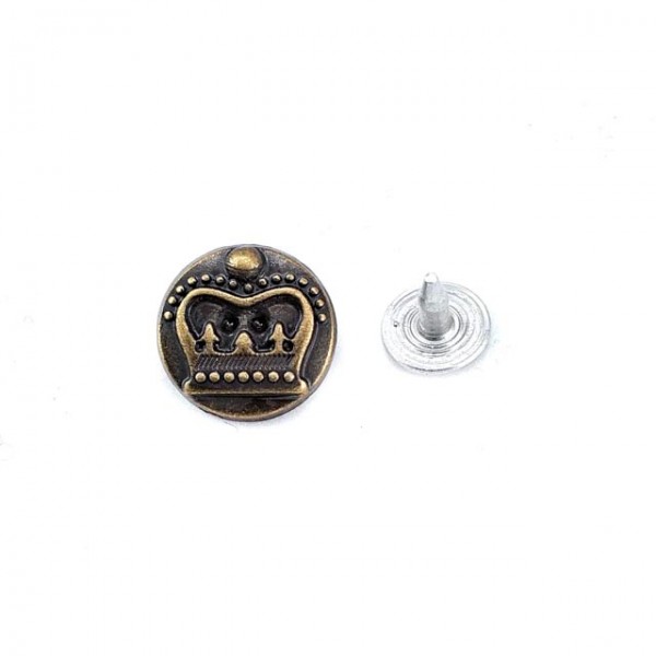 Taç desenli tekstil perçini - rivet 14 mm 22 boy E 630 Taç desenli tekstil perçini - rivet 14 mm 22 boy E 630