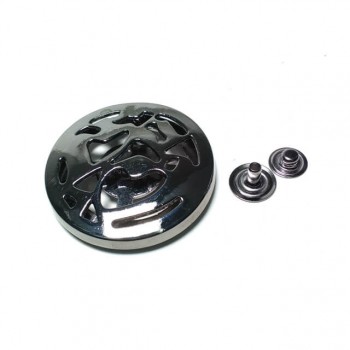 Round metal double track studs button diameter 44 mm metal E 1298