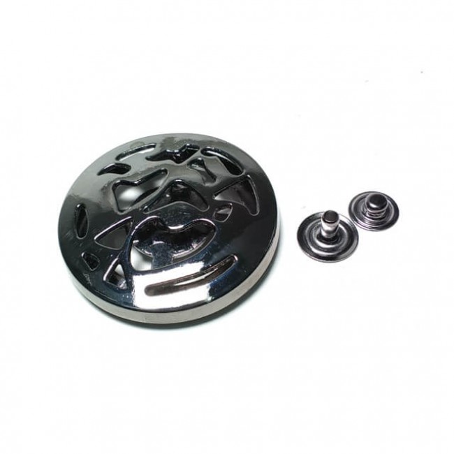 Yuvarlak metal çift parça çıtçıt düğme çap 44 mm Е 1298 Yuvarlak metal çift parça çıtçıt düğme çap 44 mm Е 1298