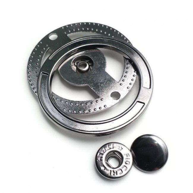 Yuvarlak 43 mm çift parça çıt çıt düğme Е 1311 Yuvarlak 43 mm çift parça çıt çıt düğme Е 1311