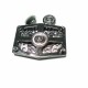 Stylish patterned metal snap button 45 x 32 mm E 1564