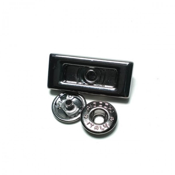 Metal snap button with rectangular shape 20 x 13 mm ç 1690