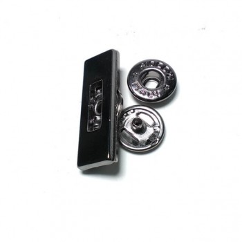 Double Piece Metal Snap Button Button Rectangular Shape 30 x 10mm E 1691