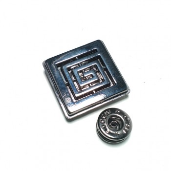 Square double piece snap button 30 x 30 mm Е 1757