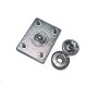 Double track snap button zinc alloy metal U shape 30 x 23 mm E 1772