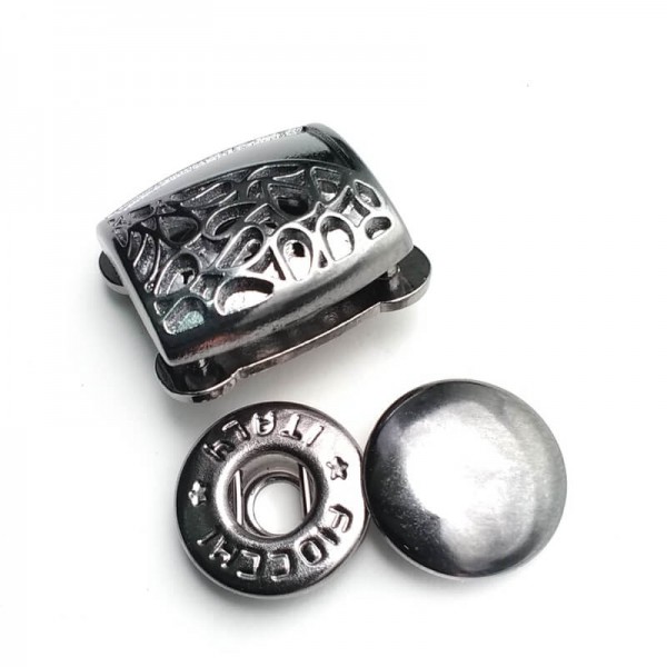 Snap button metal double parts 18 x 25 mm E 1978