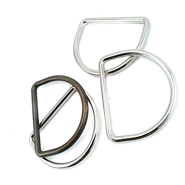 Metal D Ring buckle - Bag and clothing zamak accessory 4,1 cm E 1981