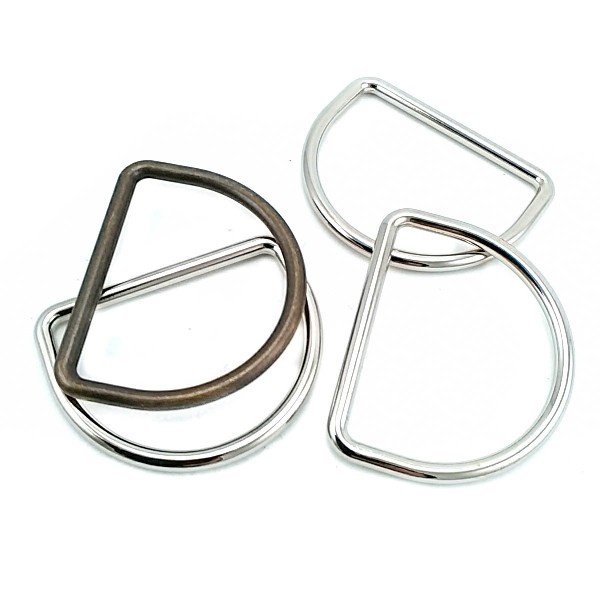 Metal D Ring buckle - Bag and clothing zamak accessory 4,1 cm E 1981