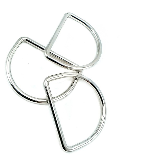 Metal D Ring buckle - Bag and clothing zamak accessory 4,1 cm E 1981