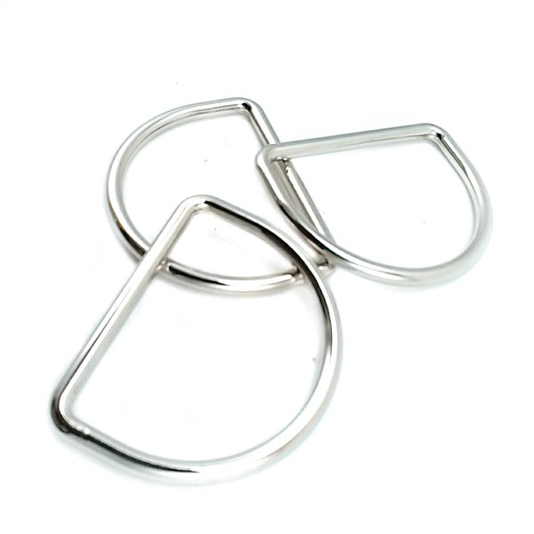 Metal D Ring buckle - Bag and clothing zamak accessory 4,1 cm E 1981