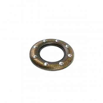 20 mm Glass Stone Metal "O" Buckle E 514