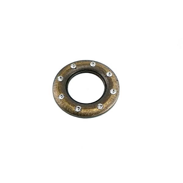 20 mm Glass Stone Metal "O" Buckle E 514