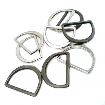 2.6 cm Metal D Ring  Non Welded Nickel Plated Loop Ring for Buckle Straps Bags Belt E 766    