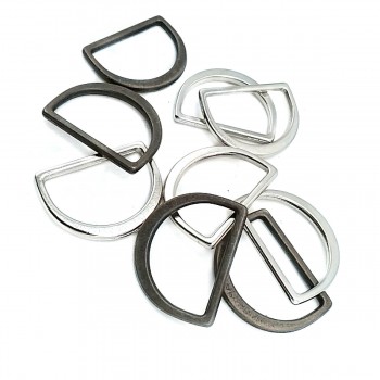 2.6 cm Metal D Ring  Non Welded Nickel Plated Loop Ring for Buckle Straps Bags Belt E 766    