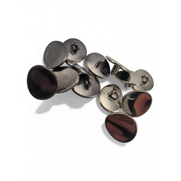Oval Domed Jacket Button 15 mm x 13 mm E 2076