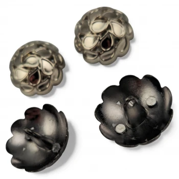embossed flower bud patterned Jacket Button 22.7 mm - 36 size E 2101