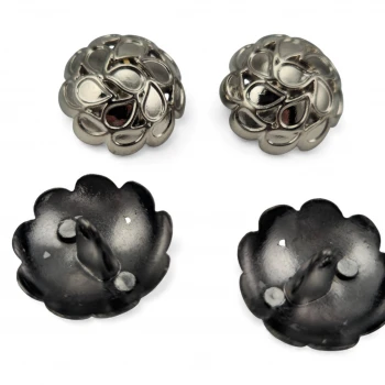 embossed flower bud patterned Jacket Button 22.7 mm - 36 size E 2101