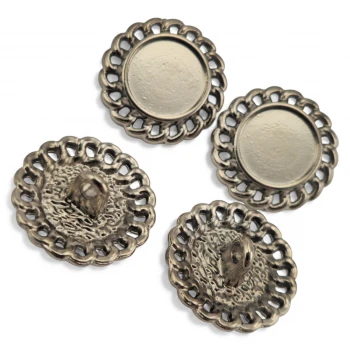 Knitted Frame Embossed Button 17.5 mm - 27 size E 2137