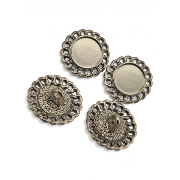 Knitted Frame Embossed Button 17.5 mm - 27 size E 2137