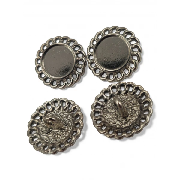 Knitted Frame Embossed Button 17.5 mm - 27 size E 2137