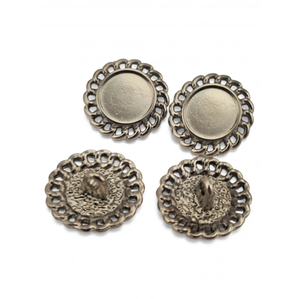 Knitted Frame Embossed Button 17.5 mm - 27 size E 2137