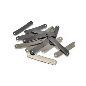 oval cornered, curved metal plate 29.2 mm x 5.3 mm E 2222