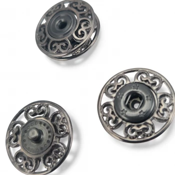  carved flower – baroque curl pattern snap fastener 20 mm E 2230