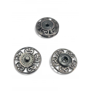  carved flower – baroque curl pattern snap fastener 20 mm E 2230