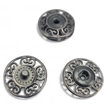  carved flower – baroque curl pattern snap fastener 20 mm E 2230