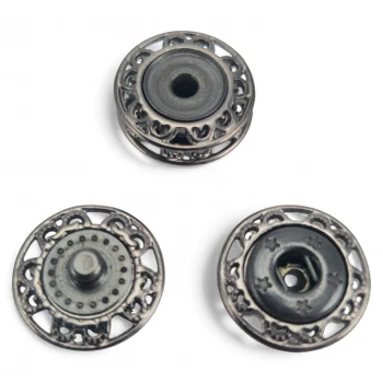  carved flower – baroque curl pattern snap fastener 24.7 mm 40 L E 2229