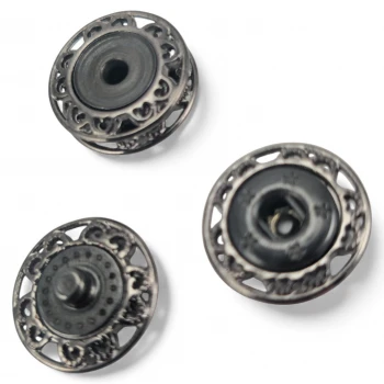  carved flower – baroque curl pattern snap fastener 24.7 mm 40 L E 2229