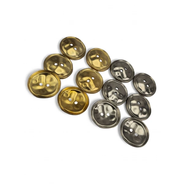 Hammered 2 Hole Zamak Button 20 mm - 32 size E 2287