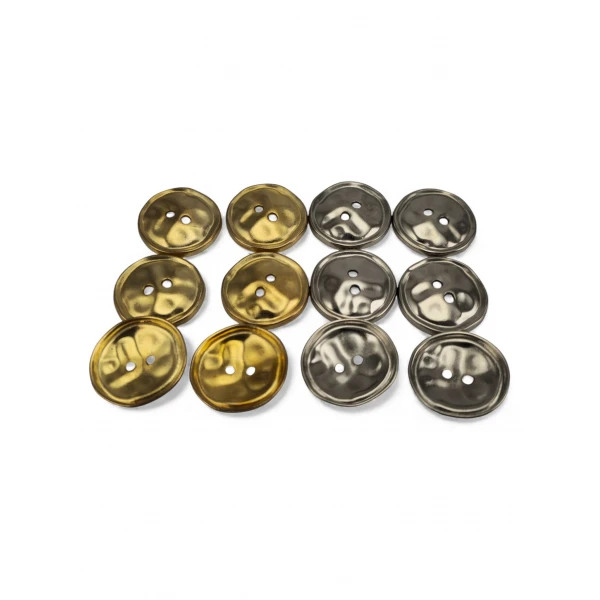 Hammered 2 Hole Zamak Button 20 mm - 32 size E 2287