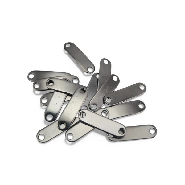 Curved Metal Label Mounting Plate with 2 Holes 28.6 mm x 8 mm E 677