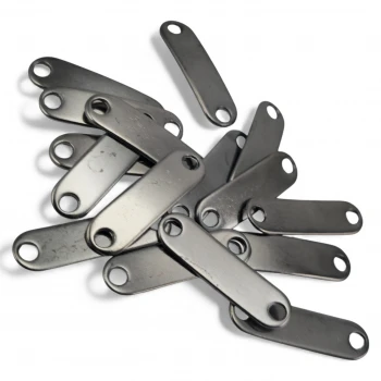 Curved Metal Label Mounting Plate with 2 Holes 28.6 mm x 8 mm E 677