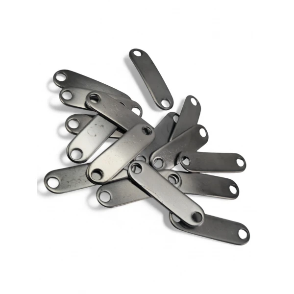 Curved Metal Label Mounting Plate with 2 Holes 28.6 mm x 8 mm E 677