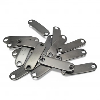 Curved Metal Label Mounting Plate with 2 Holes 28.6 mm x 8 mm E 677