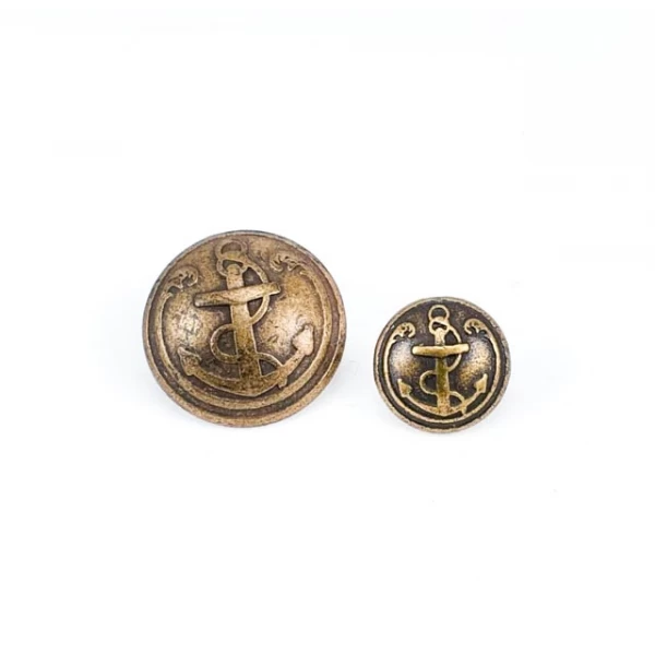 12 mm - 19 boy Gemi Çapası Tasarım Metal Ayaklı Düğme( E 1071 Küçüğü )  E 1072