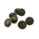 15 mm - 24 boy Papatya Desenli Alttan Dikme Metal Düğme E 114
